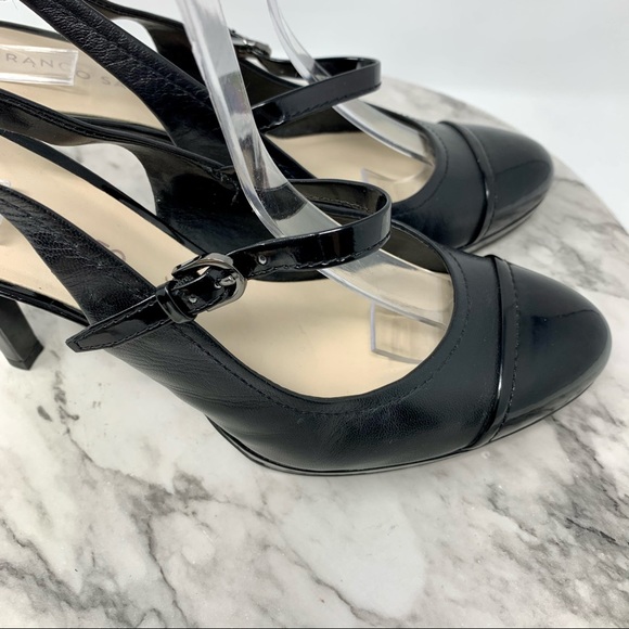 Franco Sarto Dazzle Mary Jane Slingback Cap Toe Pumps 9 Retro Pinup Academia - Picture 9 of 13